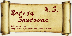 Matija Santovac vizit kartica